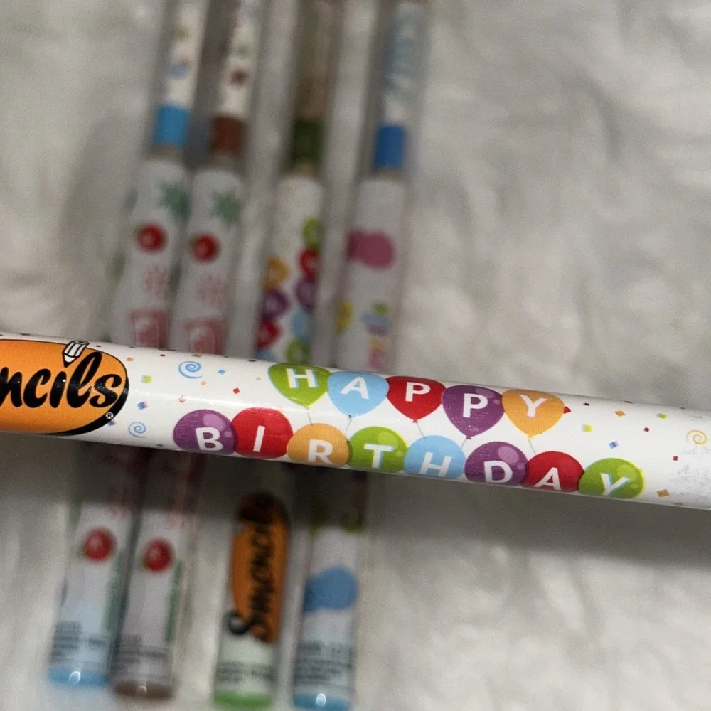 5 Smencils Scented Pencils Birthday Cake Cotton Candy Gingerbread Holiday Cheer